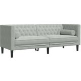 vidaXL 3-dijelni set sofa Chesterfield svjetlosivi baršunasti | shoptok.hr