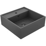 vidaXL luksuzni četvrtasti umivaonik mat tamnosivi 41x41 cm keramički | shoptok.hr