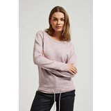 Moodo Pink sweater with a round neckline and waist tie | ePonuda.com