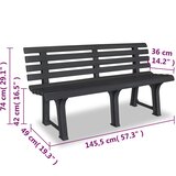  Vrtna klupa 145,5 cm plastična antracit | Eponuda.com