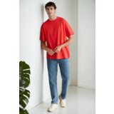 Dewberry 75226 Mens Oversized Fit Crew Neck T-Shirt-NAR | Shoptok.si