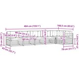  Set vanjskih sofa 6 pcs Bijela i bež 404 x 166,5 x 73 cm | shoptok.hr