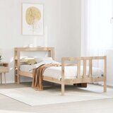 vidaXL Posteljni okvir z vzglavjem bel 75x190 cm trdna borovina, (21292586) | Shoptok.si
