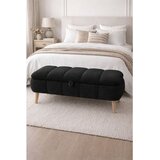 Hanah home Sara tapacirana klupa s prostorom za odlaganje 90 × 45 × 35 cm, crna Cene