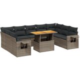  10-dijelni set vrtnih sofa od poliratana s jastucima sivi | shoptok.hr