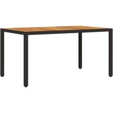  Vrtni stol s pločom od drva bagrema crni 150x90x75cm poliratana | shoptok.hr