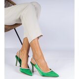 Gemre Green satin slingback pumps with rhinestones Mrozzi | Shoptok.si