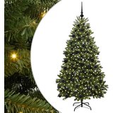 vidaXL Umestno božično drevo z LED lučmi Zelena 180 cm PVC in kovina | Shoptok.si