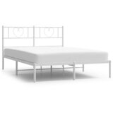 vidaXL Kovinski posteljni okvir z vzglavjem bel 140x200 cm, (20905137) Cene