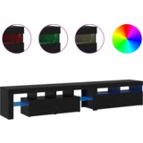 TV ormarići 2 kom s LED svjetlima Crni hrast Konstruirano drvo | shoptok.hr