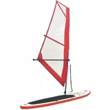 Daska za veslanje stojeći na napuhavanje s jedrom crveno-bijela