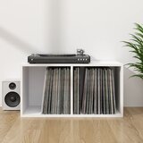  Kutija za pohranu vinilnih ploča bijela 71 x 34 x 36 cm drvena | shoptok.hr