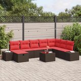  Sjedeća garnitura za vrt 9 kom. Smeđa poliratan | shoptok.hr