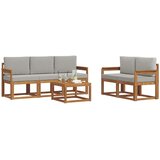 Set vanjskih sofa s jastukom 6 pcs Prirodna i svijetlo siva | Eponuda.com