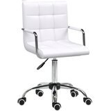 Nesta Vi&amp;scaron;insko nastavljiv pisarni&amp;scaron;ki stol 84&amp;ndash;99 cm, ergonomski vrtljiv stol, vodstveni stol za pisarno in domačo pisarno, PU, bel, (5000494026) Slike