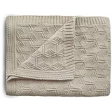 Mushie Knitted Pointelle Baby Blanket pletena odeja za otroke Beige 80 x 100cm 1 kos