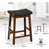  Komplet 2 drvena stolca s PU tkaninom, barski stolci | shoptok.hr