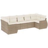 Maison Chic Seti vrtnega pohištva - Vrtna garnitura - Vrtni pohištvo set 7-delna z blazinami bež poli ratan, (21803666) | Shoptok.si