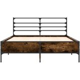  Okvir za krevet boja hrasta 135x190cm konstruirano drvo i metal | shoptok.hr