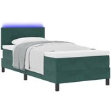 vidaXL Postelja s pomičnim dnom in vzmetnico ter LED osvetlitvijo temno zelena 90x190 cm žamet Cene