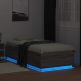  Krevetna konstrukcija s LED svjetlom Siva Sonoma 80 x 200 cm | shoptok.hr