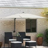 vidaXL Vrtni dežnik Peščena 248.5 x 247.5 x 160 cm blago | Shoptok.si
