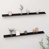  Zidne police 2 kom crne 115 x 9 x 3 cm | shoptok.hr