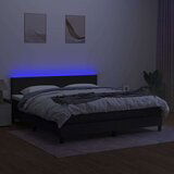  Box spring s madracem LED crni 160x200 cm od tkanine | shoptok.hr