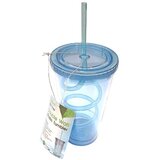  Čaša za vodu sa slamkom i poklopcem 500 ml plava ( 1043343 ) Cene