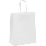  Papirnate vrećice 250 kom s ručkama bijele 18x8x22 cm | Shoptok.si