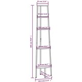 vidaXL Kutna polica s 5 razina crna 45 5 x 31 5 x 180 cm | shoptok.hr