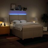  Krevet s oprugama i madracem krem 140 x 190 cm od tkanine | shoptok.hr