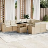 Maison Chic Seti vrtnega pohištva - Vrtna garnitura - Vrtni pohištvo set 10-delna z blazinami bež poli ratan, (21811940) | Shoptok.si