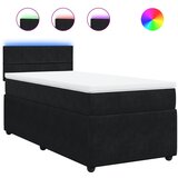 vidaXL Box spring postelja z vzmetnico črna 100x200 cm žamet, (21310595) | Shoptok.si