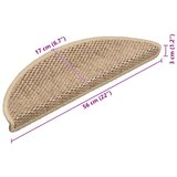  Samoljepljivi otirači za stepenice 15kom 56x17x3cm boja pijeska | shoptok.hr