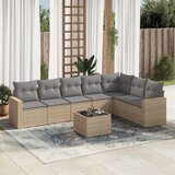  8-dijelni set vrtnih sofa od poliratana s jastucima bež | shoptok.hr