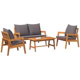 Bistro set s jastukom 4 pcs Smeđa Čvrsto drvo akacije | shoptok.hr