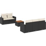  6-dijelni set vrtnih sofa s jastucima crni od poliratana Crna | shoptok.hr