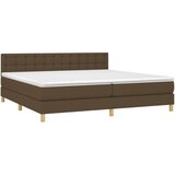  Krevet s oprugama i madracem tamnosmeđi 200x200 cm od tkanine | shoptok.hr