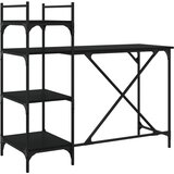 Maison Chic Računalniška miza - pisarniška miza s policami črna 120x47x109 cm, (21785049) Cene