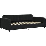  Dnevni krevet na razvlačenje s ladicama crni 90 x 200 cm baršun | shoptok.hr
