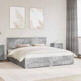  Krevetna konstrukcija s ladicama Betonski sivi 180 x 200 cm | shoptok.hr