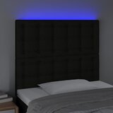  LED uzglavlje crno 100x5x118/128 cm od tkanine | shoptok.hr