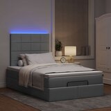 vidaXL Otomanski posteljni okvir z vzmetnico siv 120x190 cm blago Cene
