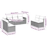  7-dijelni set vrtnih sofa od poliratana s jastucima crni | shoptok.hr