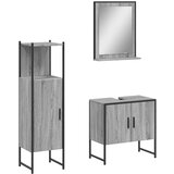  The Living Store Komplet kopalniških omaric 3-delni siva sonoma inženirski les - Komplet Kopalniškega Pohištva, (21442277) | Shoptok.si