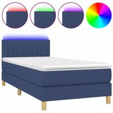  Krevet box spring s madracem LED plavi 90x190 cm od tkanine | shoptok.hr