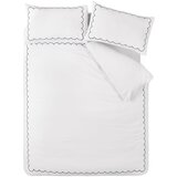 Catherine Lansfield Bela/modra posteljnina za zakonsko posteljo/podaljšana 230x220 cm Scallop Border – | Shoptok.si