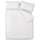 Catherine Lansfield Bijela/plava posteljina za bračni krevet/za produženi krevet 230x220 cm Scallop Border –