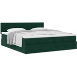  Okvir kreveta s madracima tamnozeleni 200x200cm baršunasti | shoptok.hr